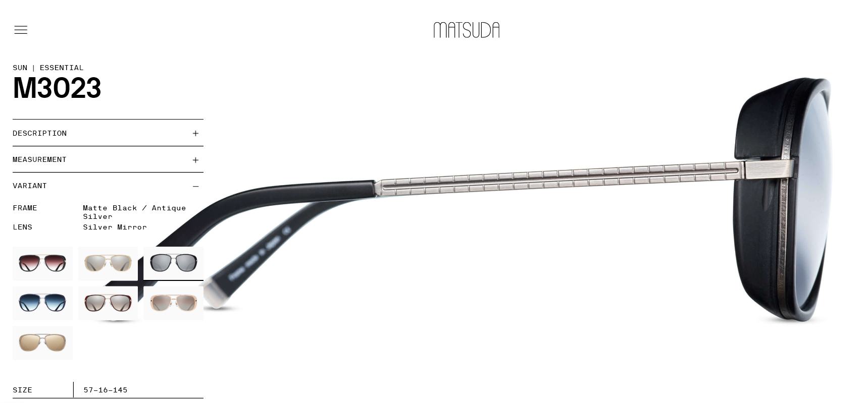 MATSUDA あの人気モデルM3023 サングラスをメガネにカスタマイズして